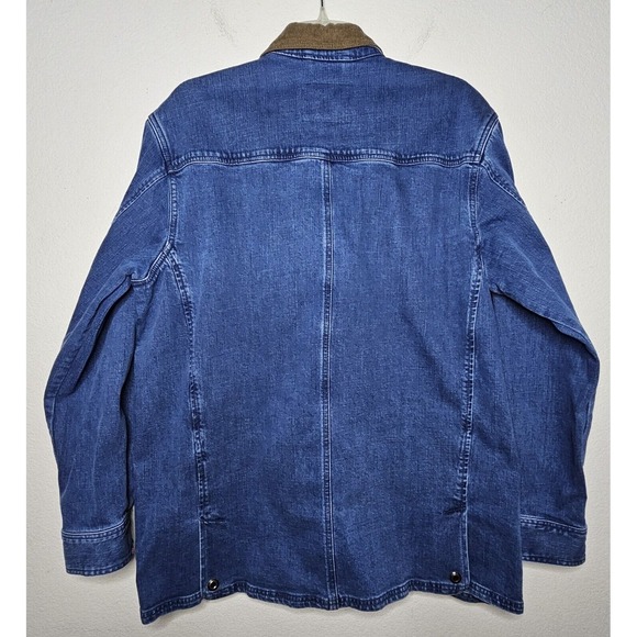The Vermont Barn Coat Denim Corduroy Collar Womens Sz Large Outdoorsy Farm - Picture 3 of 12